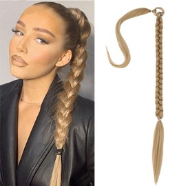 Gobesty Ponytail Hairpiece, Braid Extensions with Scrunchie, Long Ponytail Extension, Synthetic Hair for Braiding Long Ponytail, Braid Hair Extensions, Fake Hair, Gold, 80 cm, 150 g