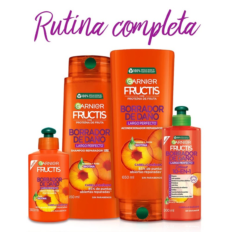 Garnier Fructis Shampoo 2 e n1 Borrador de Dano Largo