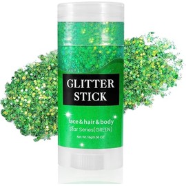 Purpurina para Cara, Brillo Corporal Cara Festival Glitter, Face Glitter Stick, Cabello, Maquillaje de Larga Duración con Lentejuelas de Sirena, Maqui