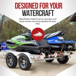 Cajun Tie Downs - 3 Point Tie Down Ratchet Strap for Jet Ski, Sea Doo & Wave Runner (12 Feet, Orange)