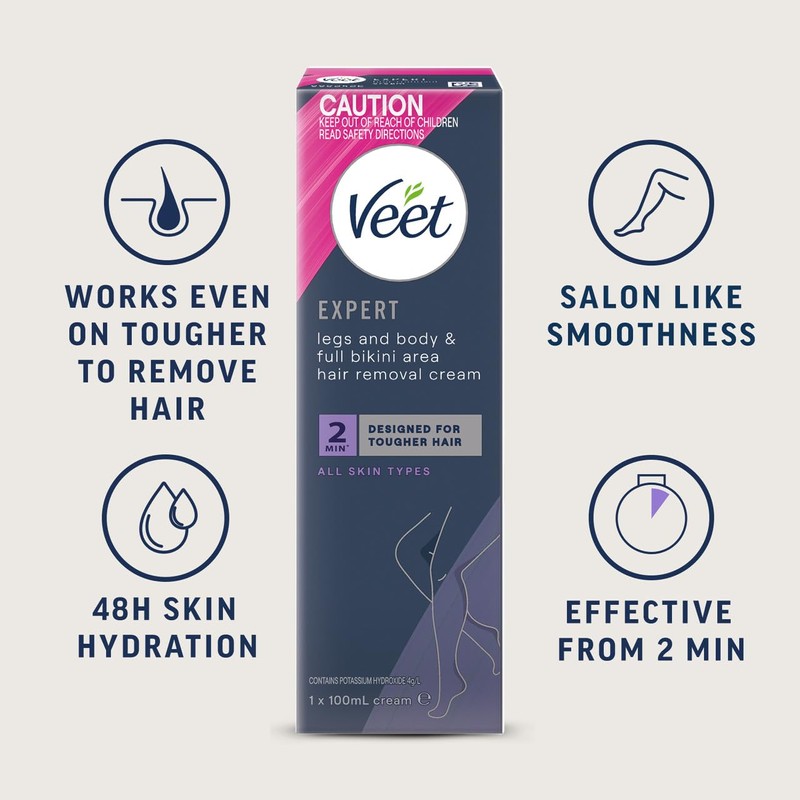 Veet Expert Hair Removal Cream for All Skin Types, 100