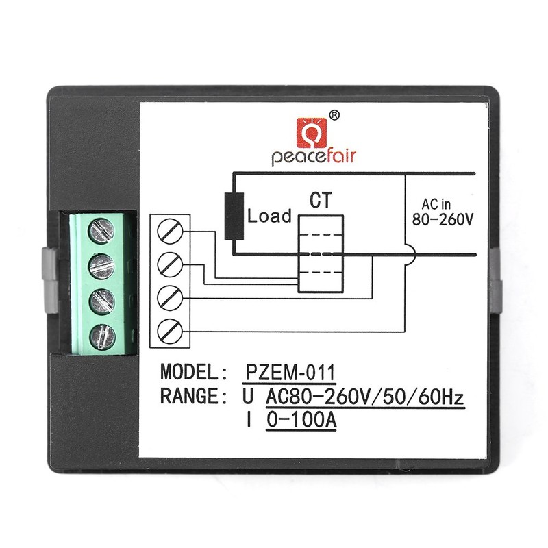 Lazmin Mini LCD Digital Current Voltmeter Ammeter AC 80-260V 100A