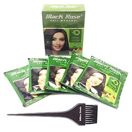 Black Rose Kali Mehandi 30 Sachets Each 10Grm With Free Mehandi Hair Dye Brush