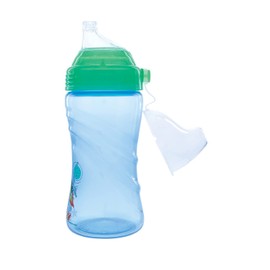 Nuby Taza deportiva sin derrames, con boquilla suave y tapa, 360 ml, 12 meses, 1 unidad (verde)