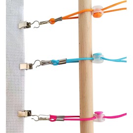 12Set Cross Stitch Side Clips,Cross-Stitch Fabric Holders,High Elasticity Fabric Tension Embroidery Clamp,Adjustable Fabric Fastening Clip Tool Accessories for Needlework