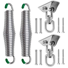 JESE Hammock Hanging Kit with Springs Silver Heavy Duty 1600Lbs Porch Swing Springs Hammock Hardware Kit for Hammock Chair, Porch Swing, Hammock Stands