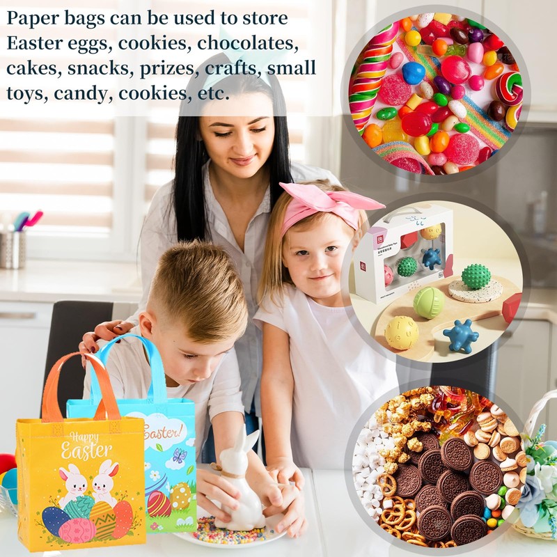 Easter Egg Hunt Bags with Handles, Easter Bags Set -