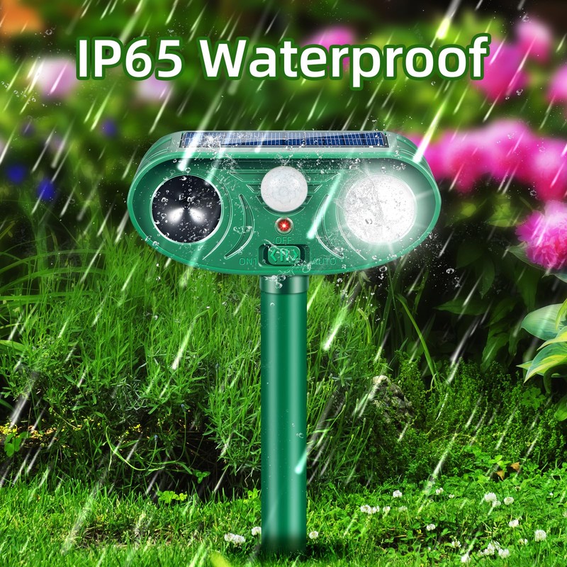 2026 Upgraded Solar Ultrasonic Animal Repeller Outdoor with Motion Sensor