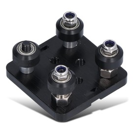 V Slot Gantry Plate, 4 Wheels Aluminium Alloy Gantry Plate, Standard 2040 Black Mini V Gantry Rod Plate 3D Printer Accessories Parts Set, Easy to Install for V Slot