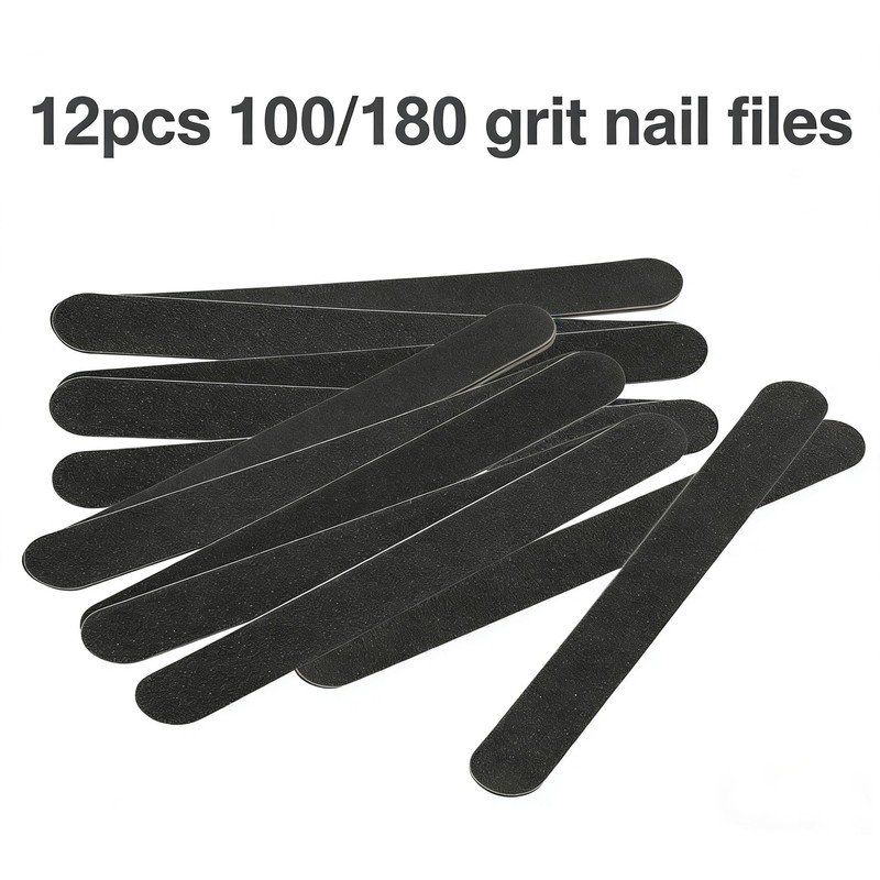 Nail File 12pcs Professional Double Sided 100/180 Grit Nail Files