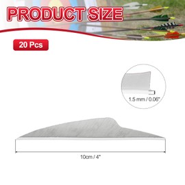 PATIKIL 4 Inch Arrow Vanes, 20 Pack Turkey Feather Fletching Shield Cut Archery Fletch Right Wing for Hunting Target Shooting, White