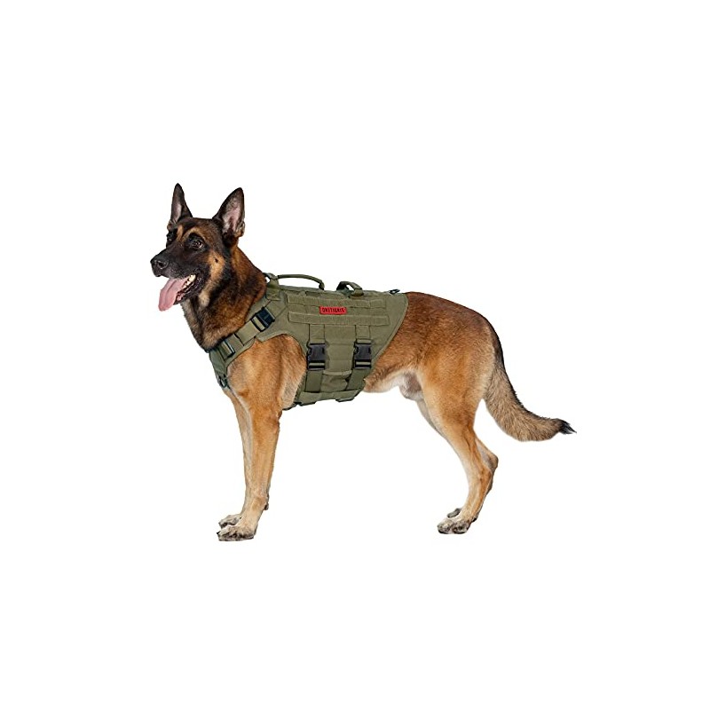 OneTigris Large Tactical Dog Harness, No Pulling Adjustable Dog Vest