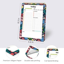 Daily Planner - 8.26 x 5.6 Inch to Do List Notepad with 52 Undated Pages, Undated Planner with Water Intake & Habit Tracker Suitable for Office, Home and School