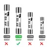 FF10A 600V Multimeter Fuse Very Fast Acting 10A Fuse Brass,