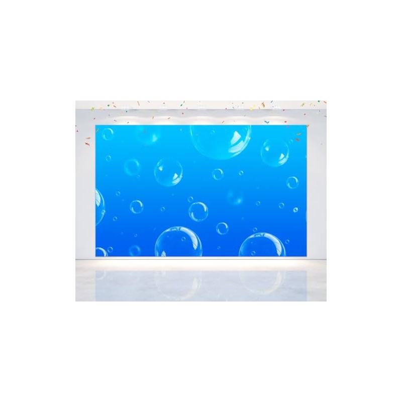 5x3 FT Effervescent Bubbles Backdrop - Vivid Blue Underwater Bubble