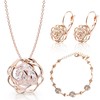Crystalline Azuria Rose Blumen Kristalle Schmuck-Set Halskette 45 cm Leverback