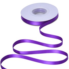 YAMA - Cinta de satén de doble cara morada, 3/8 pulgadas, 25 yardas, cinta de tela morada, para envolver regalos, manualidades, lazos para el pelo, decoración de bodas y fiestas