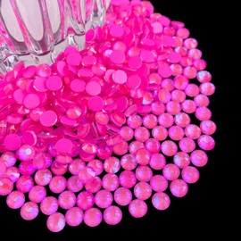 Flatback Glass Rhinestones,Bedazzler Gems 1440pcs Non Hotfix Crystal Rhinestones for Nail Charms Crafts Clothes Tumblers,Hot Pink AB Neon,SS20
