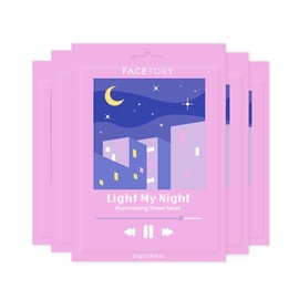 FACETORY Light My Night Illuminating, Radiance Boosting, and Refreshing Sheet Mask with Yuja Extract for Dull and Acne Prone Skin (Pack of 5)