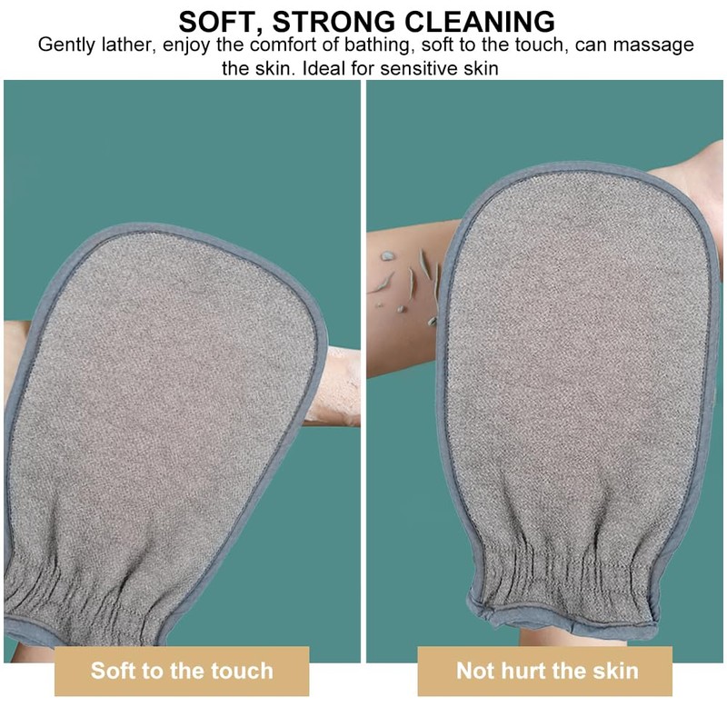 Back Scrubber for Shower, Double-Sided Back Exfoliating Washcloth with Handles,