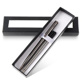 TIESOME Business Metal Ballpoint Pen, Luxury 0.5mm Ball Point Pens with 2 Pcs Ink Refills Twist Rollerball Pens Handwriting Gel Pens Gift Pen For Colleagues Family(Gray)