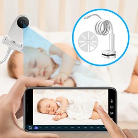 Baby Monitor Holder - Crib Camera Mount,Long Arm Bracket Flexible Clip Clamp for Nursery Cot Kitchen Shelf Bathroom Furniture