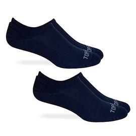 Top Flite Seamless Toe No Show Socks, Black, (L) W 9-12 / M 9-13, 2 Pair