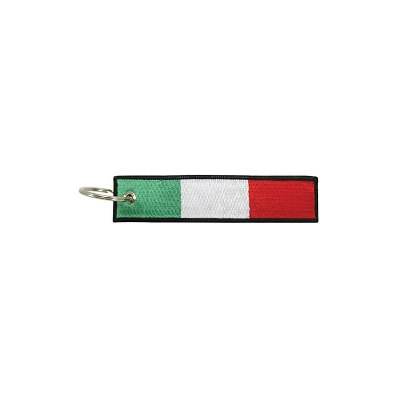 Llavero con bandera de Italia, 100% bordado, Rojo -, Universal