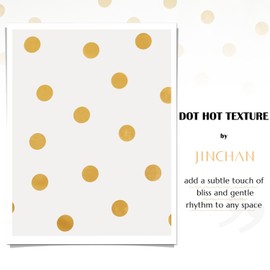 jinchan White and Gold Polka Dot Shower Curtain, Gold Foil Spot Pattern Modern Waterproof Fabric Shower Curtains for Bathroom with 12 Hooks Machine Washable 70x72 Inches