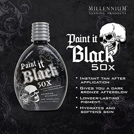 Millennium Tanning Paint It Black 50X - Loción bronceadora extrema oscura, 13.5 onzas