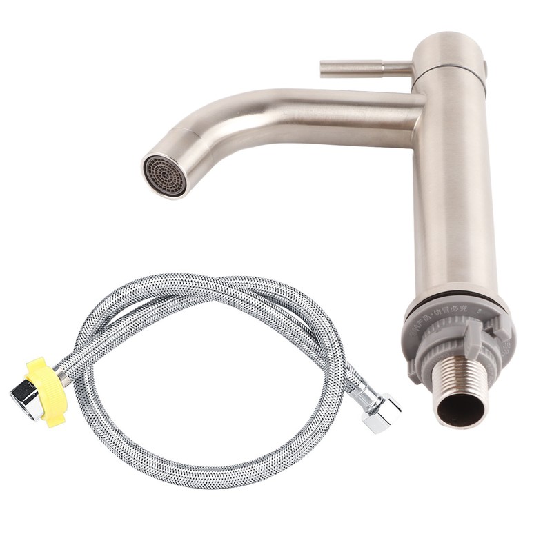 Stainless Steel Brushed Surface Basin Water Faucet Bathroom Single Cold