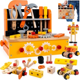 Wooden Kids Tool Bench 54 PCS Montessori STEM Tool Set for Toddlers Age 3+