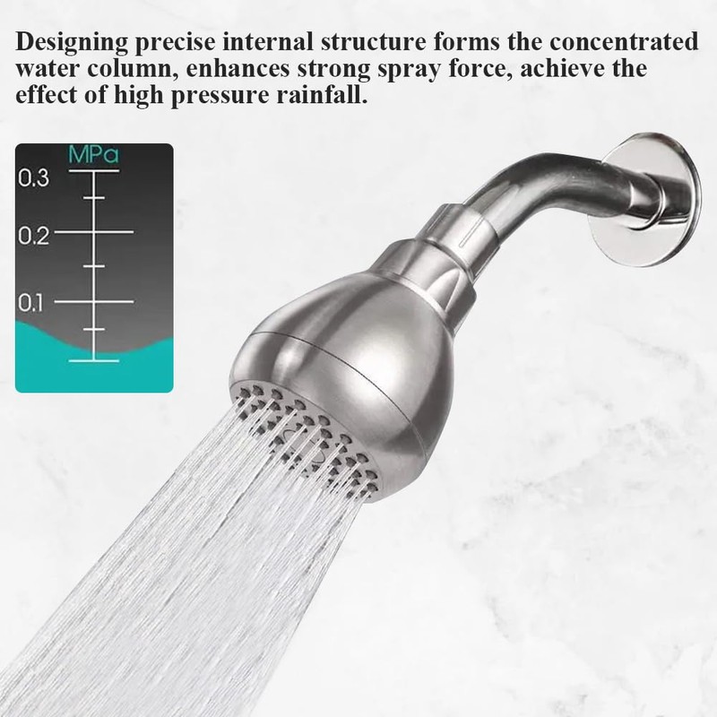 High Pressure Fixed Shower Head 3 Inch Saving Water Chrome