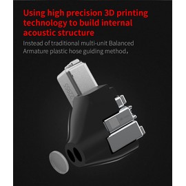 KZ AS10 in-Ear Monitors Headphone Earbuds 5 Balanced Armature Driver, Noise Cancelling Headphones Wired IEMs Earphones with 2 Pin Detachable Cable for Musician Drummer Church (AS10 Black, without Mic)