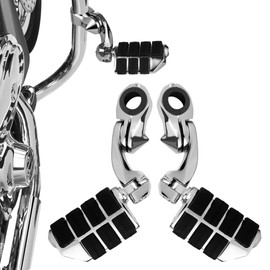 COZYCATS 1-1/4" Motorcycle Highway Pegs for Harley Crash Bars Short Angled Foot Pegs Compatible with Harley Softail Sportster Road Glide Honda Kawasaki Suzuki Yamaha Indian with 25mm 32mm Engine Guard