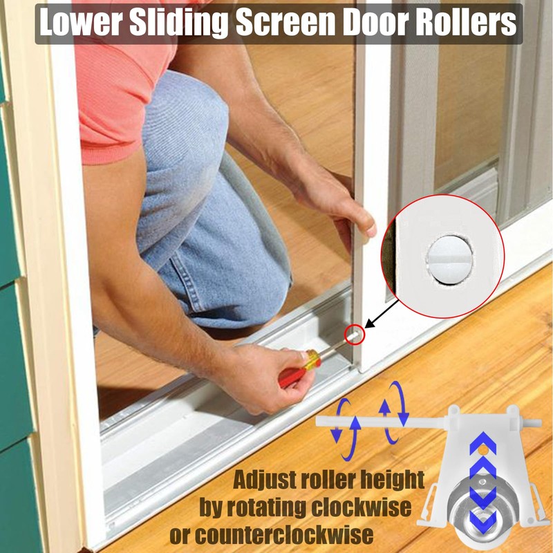 Lower Sliding Screen Door Rollers Replacement Kit Fit Andersen Parts