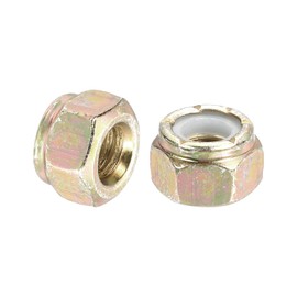 sourcing map 12Pcs 1/4"-20 Nylon Insert Hex Lock Nuts, Carbon Steel Self-Locking Nylon Insert Stop Nut for Industrial Construction Fasteners, Multicolor&White