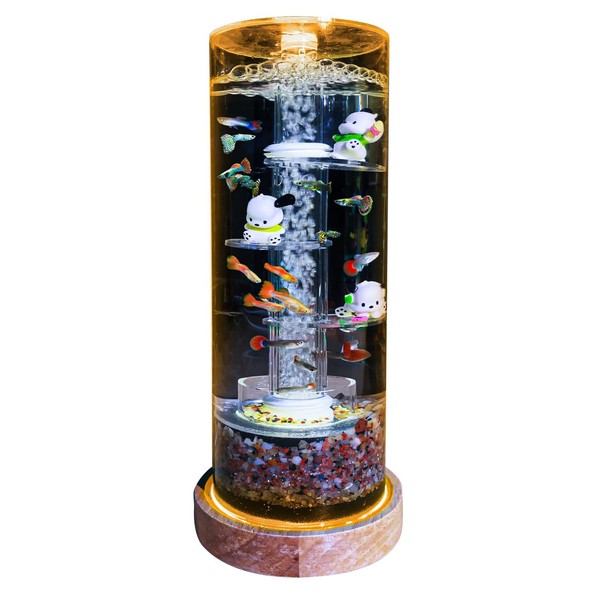 HOPFFP Small Aquarium Set, 11.8 inches (30 cm), Recommended for Beginners, Mini Aquarium with Integrated Submersible Pump, LED, Multi-functional Accessories, Frameless Freshwater Reptiles, Crabs, Lifestyle, Turtle, Tabletop Aquarium)
