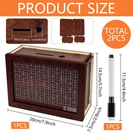 Wooden Money Box, Piggy Bank, Money Box, Retro Money Box Storage Box, Reusable Money Box with Counter, Helps Children the Habit of Saving, Money Boxes for Adults and Children