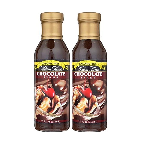 Walden Farms Chocolate Syrup, 12 oz., 0g Net Carbs Keto Friendly, Non-Dairy, No Gluten, Sugar Free, Sweet and Delicious Flavor for Pancakes, Waffles, French Toast, 2 Pack