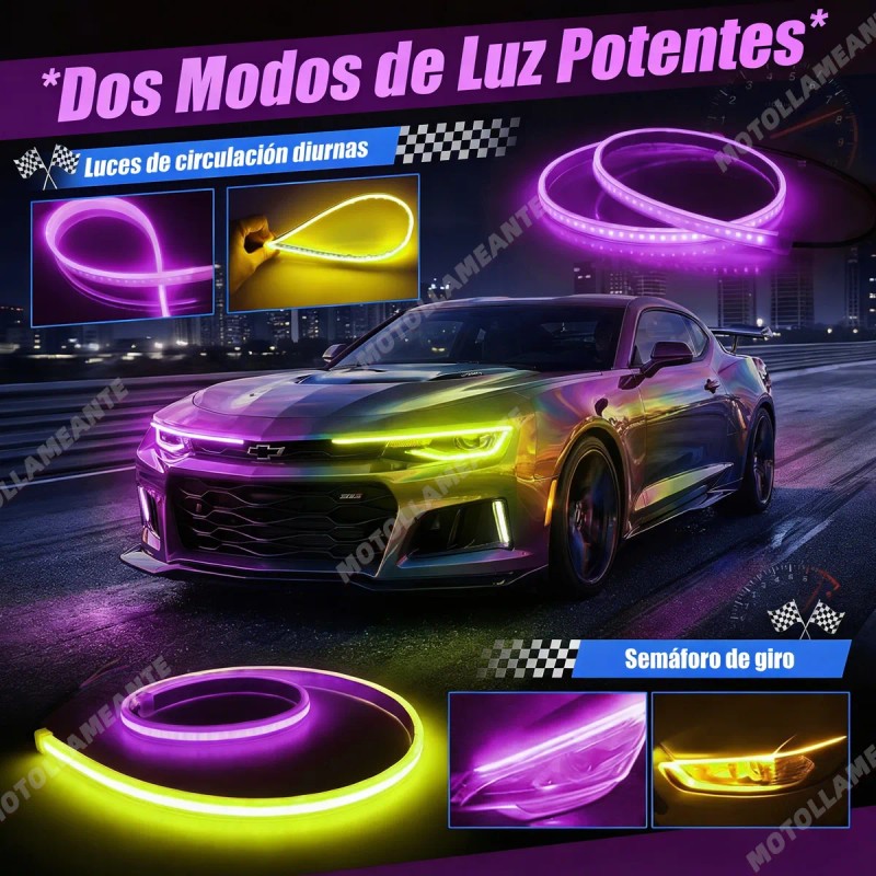 60cm Par Tira Led Drl Flexible Direccional Secuencial Auto