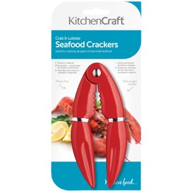 KitchenCraft Crab Claw and Lobster Cracker, Durable Metal Build, Robust and Versatile, 14 x 7cm, Red