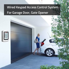 Access Control Keypad, Universal 12V 24VDC All Metal Case Digital Password PIN Code ID Keyfob Wired Door Keypad, IP68 Weatherproof, Backlight for Garage Door, Gate Opener and Access Control System