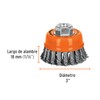 Truper CT-608X, Carda copa, alambre trenzado grueso, 3x5/8", para esmeril
