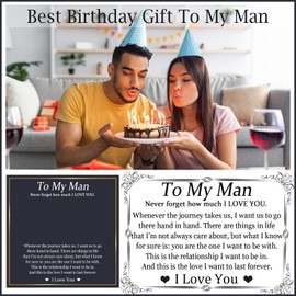 EPIRORA Mens Gifts for Him, Husband Boyfriend Birthday Gifts for Him, Cuban Chain Necklace Christmas Valentines Day Anniversary Presents I Love You Gifts for Him