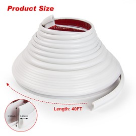 Osyyhe RV Rain Gutter,Rv Rain Gutter Trim,RV PVC Plastic Rain Gutter 40 FT with Adhesive Backing for Cars,Vans and motorhomes,RV J-Shape Rain Gutter to Control Water Flow (White)