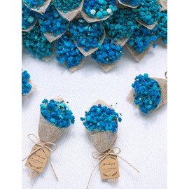 20-Piece set Mini Magnet Dried Flowers Bouquet for Rustic Wedding Favors,Baby Shower Boy Party Favors for Guests,Bridal Shower Party Gifts,Baptism Favors,Thank You Favor. (sapphire blue)