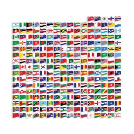 Sheet of Waving: All 256 World Flag Stickers (Countries Regions Small Set Every Country for Laptop Phone of Scrapbook (1 inch Tall Each Sticker)