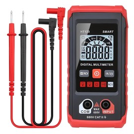 HT Automatic Digital Multimeter - Auto-Ranging Voltmeter - Electric Meter Tester Tool Smart Measurement - Non Contact Volt DC Amp Meter Tester Digital Voltmeter for Ac/Dc Voltage (Red)