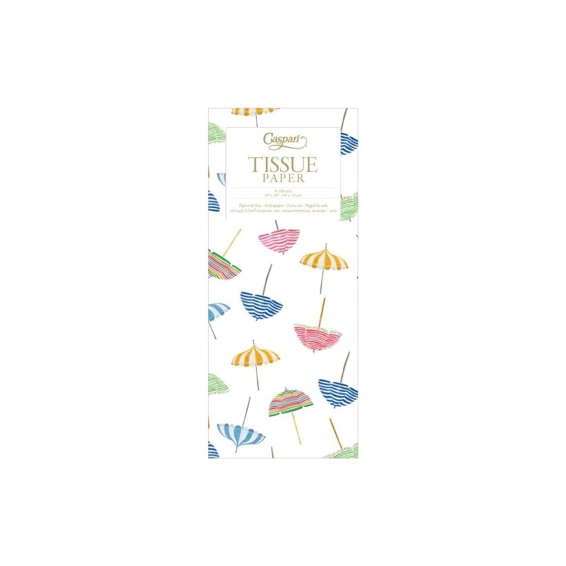 Caspari Beach Umbrellas Tissue Paper - 4 Sheets Included